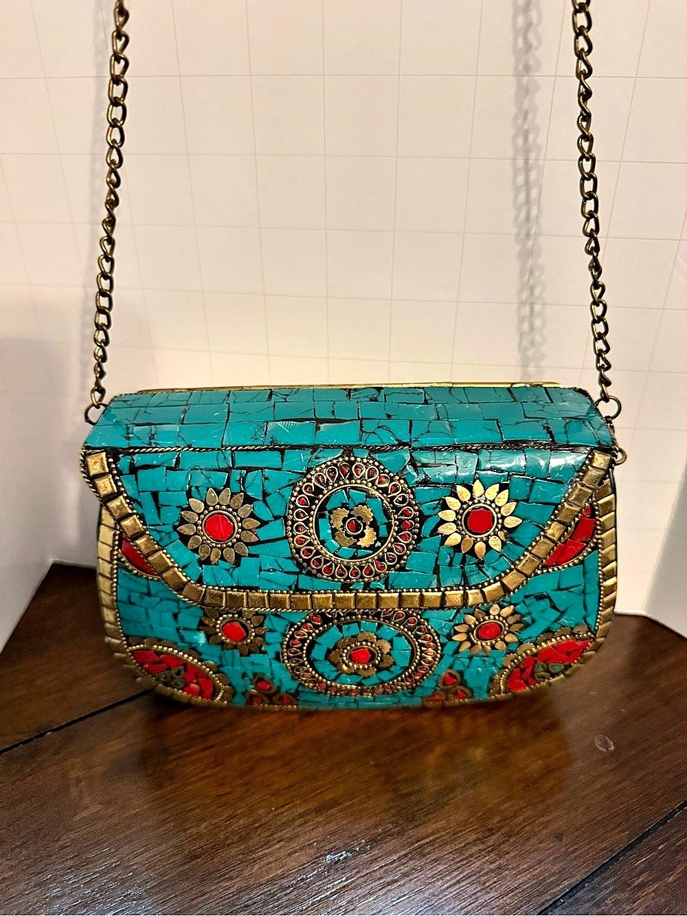 Antik Kraft Handcrafted Clutch Mosaic Bag Evening Or Day Fun Clutch Purse
